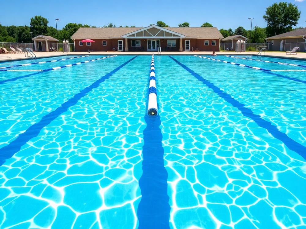 Renovated municipal outdoor swimming pool