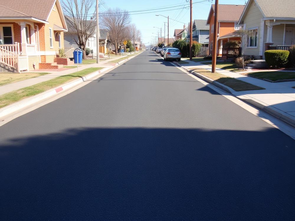 Newly reconstructed residential street with new curb and gutter